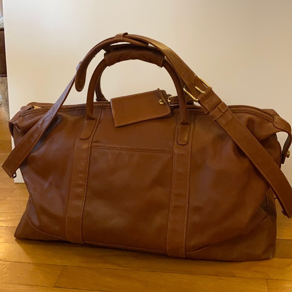 Coach leather carry on luggage case